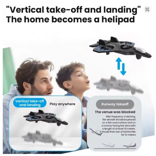 Rc Glider Flying Toy With Light Jet Airplane 2.4G EPP Stunt Remote Control Foam Fighter Plane Toys for Boys Kids