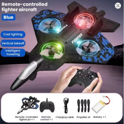 Rc Glider Flying Toy With Light Jet Airplane 2.4G EPP Stunt Remote Control Foam Fighter Plane Toys for Boys Kids