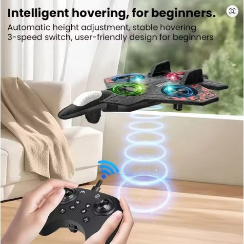 Rc Glider Flying Toy With Light Jet Airplane 2.4G EPP Stunt Remote Control Foam Fighter Plane Toys for Boys Kids