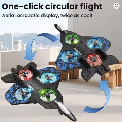Rc Glider Flying Toy With Light Jet Airplane 2.4G EPP Stunt Remote Control Foam Fighter Plane Toys for Boys Kids