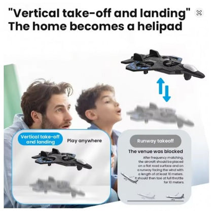 Rc Glider Flying Toy With Light Jet Airplane 2.4G EPP Stunt Remote Control Foam Fighter Plane Toys for Boys Kids
